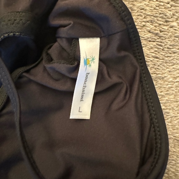 Black one piece bathing suite with ties - Picture 4 of 7